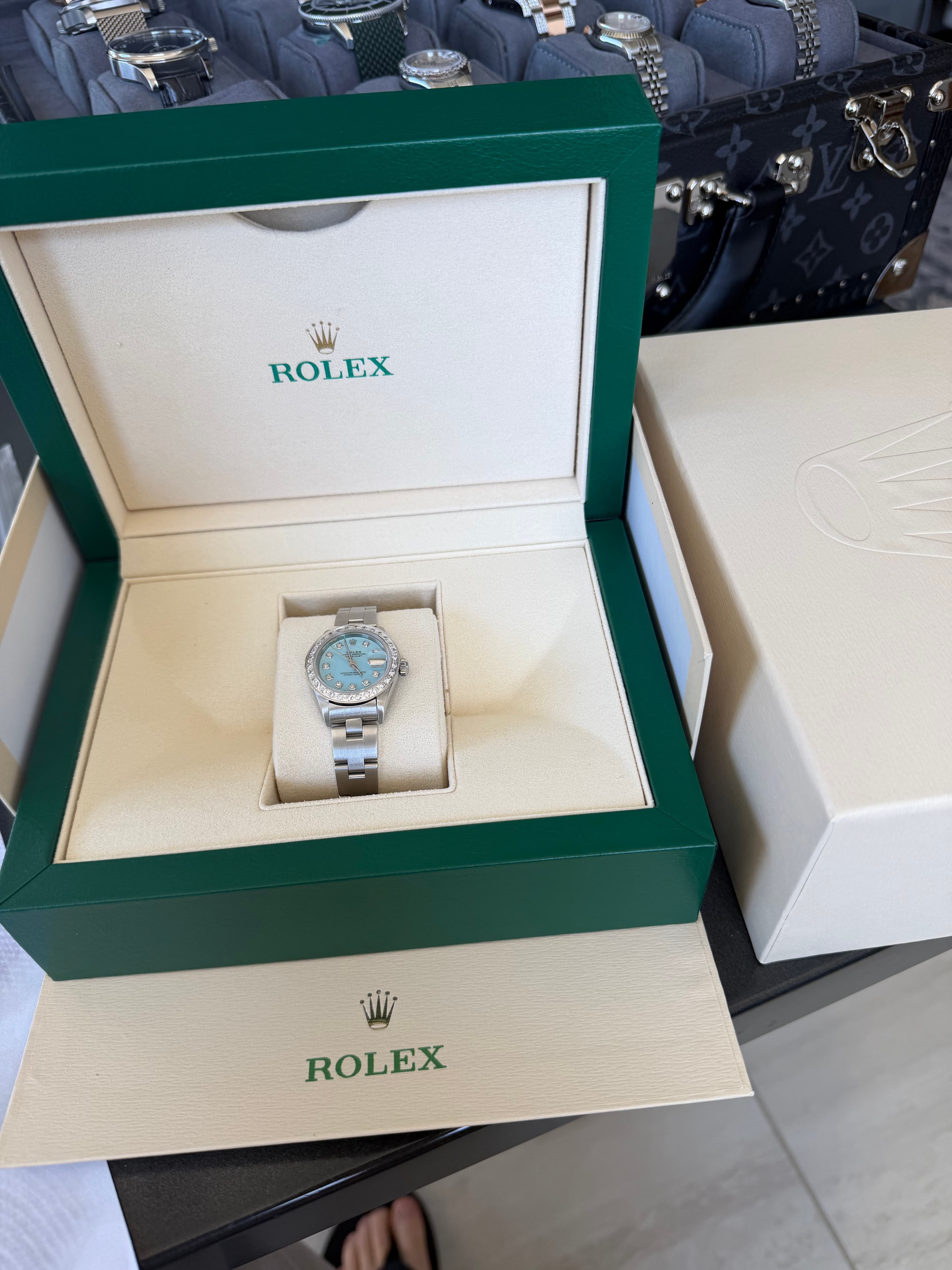 Rolex "Women's" Tiffany Blue Mother of Pearl Diamond Dial 26mm  - view 13