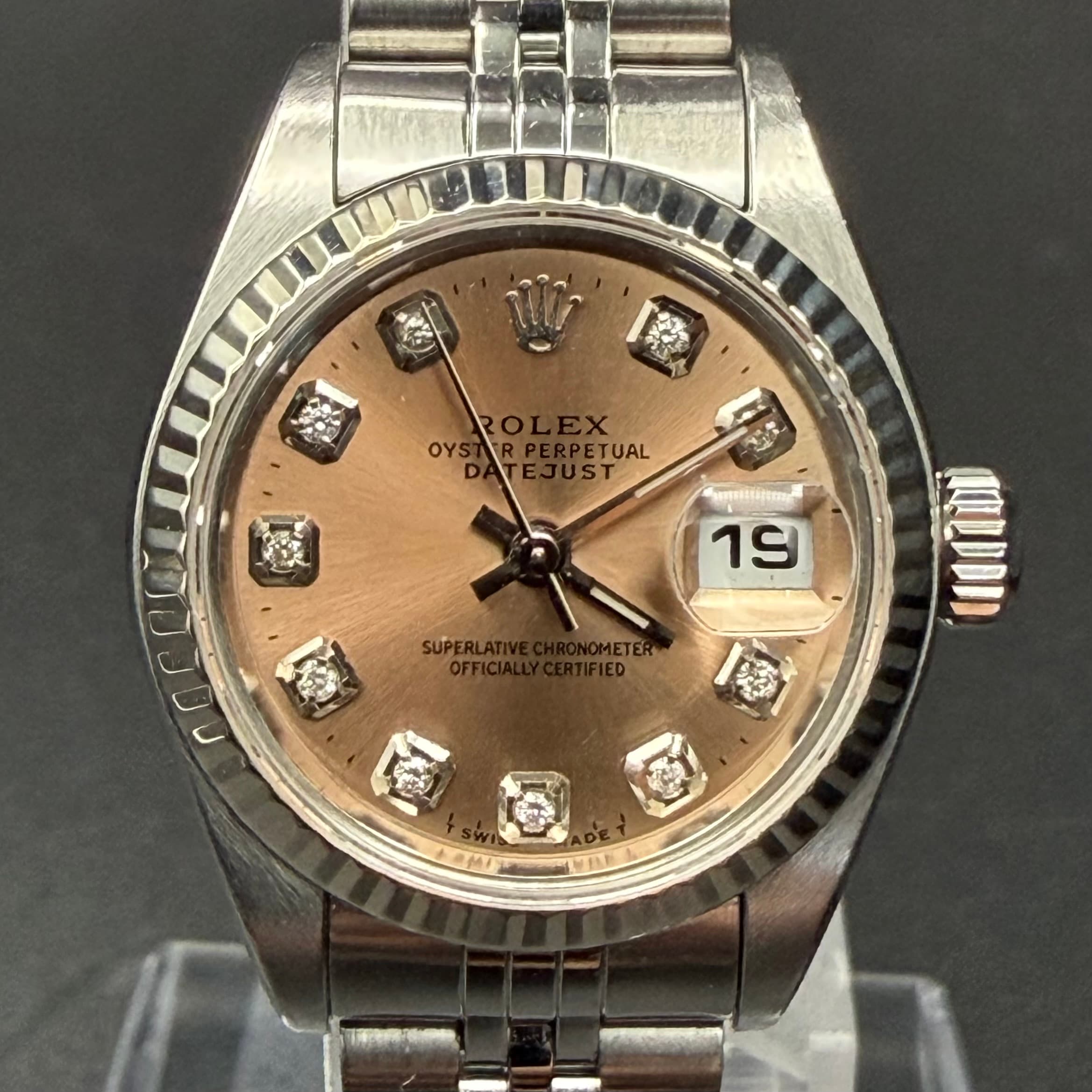 Rolex "Women's" Champagne Diamond Dial Date Just 26mm